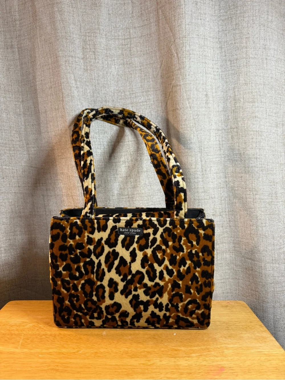kate spade Leopard-Print Velvet Top-Handle Tote - Brown & Black